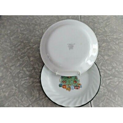 CORELLE 4 PC. BREAD/DESSERT PLATE SET in the "HOLIDAY MAGIC" SWIRL PATTERN