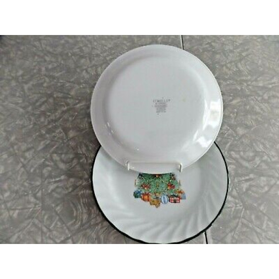 CORELLE 4 PC. BREAD/DESSERT PLATE SET in the "HOLIDAY MAGIC" SWIRL PATTERN