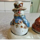 ST. NICHOLAS SQUARE SNOWMAN DESIGN "FOREST FRIENDS" SALT & PEPPER SHAKER SET