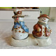 ST. NICHOLAS SQUARE SNOWMAN DESIGN "FOREST FRIENDS" SALT & PEPPER SHAKER SET