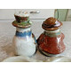 ST. NICHOLAS SQUARE SNOWMAN DESIGN "FOREST FRIENDS" SALT & PEPPER SHAKER SET