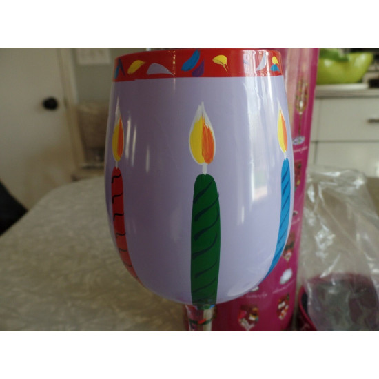NEW LOLITA WINE COLLECTION "60 is SEXY" 15 OZ. WINE GLASS W/ RECIPE ON BOTTOM