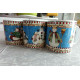 3PC.SAKURA DEBBIE MUMM DESIGN "JOLLY SNOWMEN" SERIES COFFEE/TEA MUGS