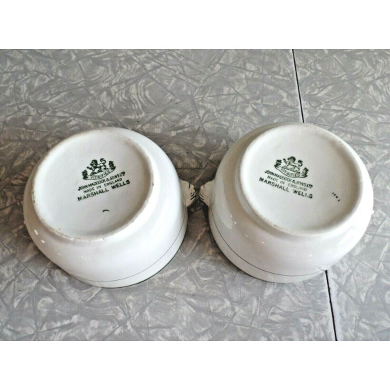 ANTIQUE QUEENS HOTEL MONTREAL CANADA JOHN MADDOCK & SONS 2 PC. SOUP/DESSERT CUPS