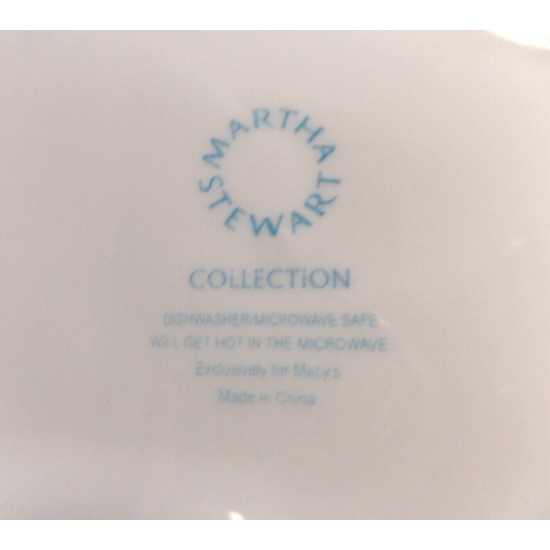 MARTHA STEWART BLUE LABEL 4 PC. PASTA/SOUP BOWL SET in a "BASKET WEAVE" PATTERN