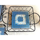 TEMP-TATIONS by TARA 6 PC. SERVEWARE BASKETS in OLD WORLD BLUE CONFETTI PATTERN