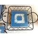 TEMP-TATIONS by TARA 6 PC. SERVEWARE BASKETS in OLD WORLD BLUE CONFETTI PATTERN