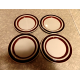 ARABIA FINLAND 4 PC. BROWN ANEMONE BREAD/DESSERT PLATE SET