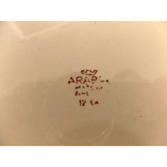 ARABIA FINLAND 4 PC. BROWN ANEMONE BREAD/DESSERT PLATE SET