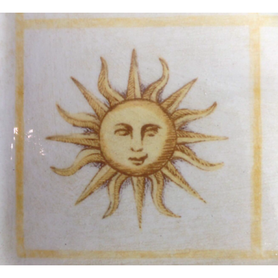 A SQUARE SERVING PLATTER in TROPICAL "VERANO TILE" PATTERN