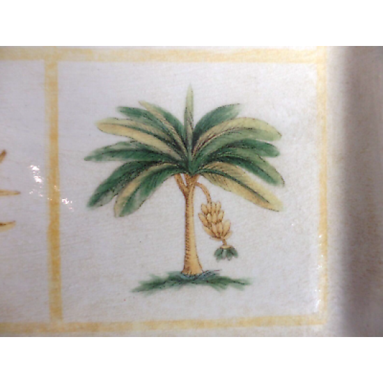 A SQUARE SERVING PLATTER in TROPICAL "VERANO TILE" PATTERN