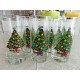6 PC. CLEAR GLASS DRINKWARE SET in a "CHRISTMAS TREE" PATTERN 