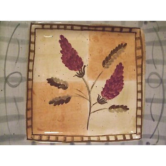 222 FIFTH "IBIZA" FLOWER PATTERN SQUARE LUNCH PLATE