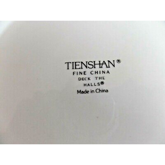 4 PC. SET of TIEN SHAN POINSETTIAS LUNCH PLATES in the "DECK the HALLS PATTERN