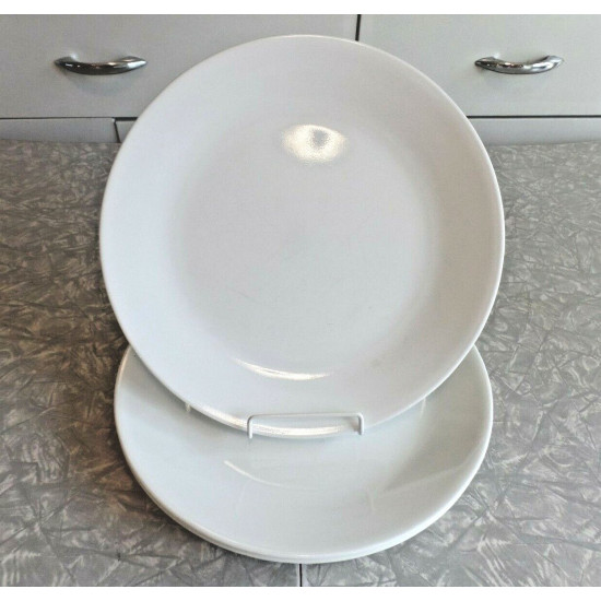 CORELLE 3 PC. DINNER PLATE SET in the SOLID WHITE "WINTER FROST" PATTERN