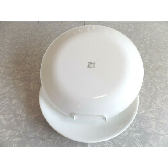 CORELLE 3 PC. DINNER PLATE SET in the SOLID WHITE "WINTER FROST" PATTERN