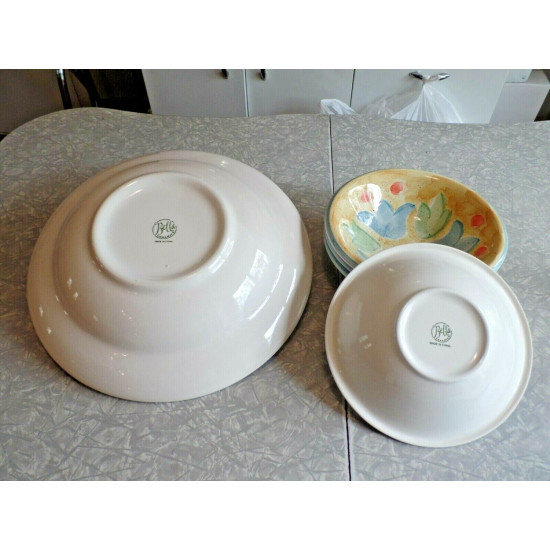 BELLA CERAMICA "CORSICA" 5 PC. HAND PAINTED SALAD/SERVING BOWL SET UNDER  $10