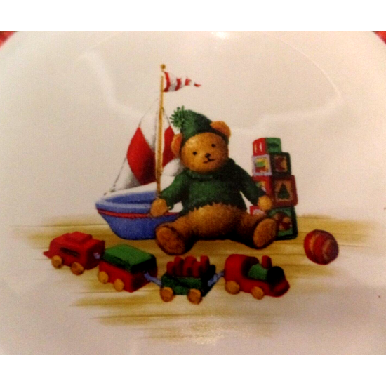NOS SAKURA VINTAGE 4 PC. CHRISTMAS MORNING COMPLETE 8 1/4" SALAD/LUNCH PLATE SET