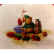 NOS SAKURA VINTAGE 4 PC. CHRISTMAS MORNING COMPLETE 8 1/4" SALAD/LUNCH PLATE SET
