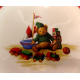 NOS SAKURA VINTAGE 4 PC. CHRISTMAS MORNING COMPLETE 8 1/4" SALAD/LUNCH PLATE SET