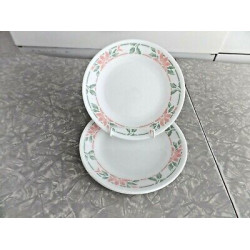 CORELLE 4 PC. BREAD/DESSERT PLATE SET in the "ISLAND BREEZE" FLORAL PATTERN