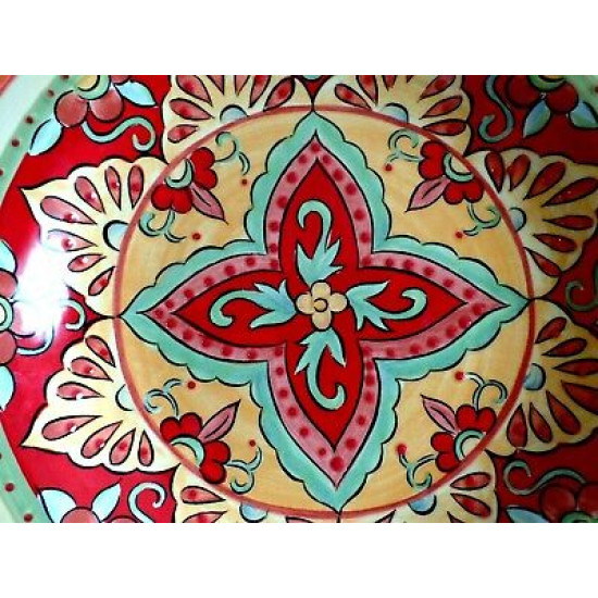 NEW TABLETOPS UNLIMITED HAND CRAFTED ESPANA SALAD PLATE in the "TANGIER" PATTERN