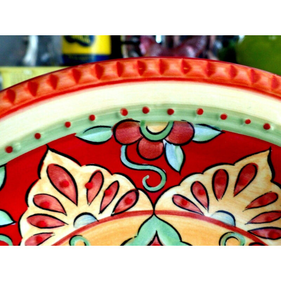 NEW TABLETOPS UNLIMITED HAND CRAFTED ESPANA SALAD PLATE in the "TANGIER" PATTERN