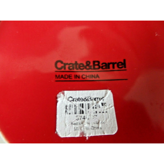 CRATE&BARREL 4 PC. STONEWARE RED PEDESTAL BOTTOM RAMEN/DESSERT BOWL SET