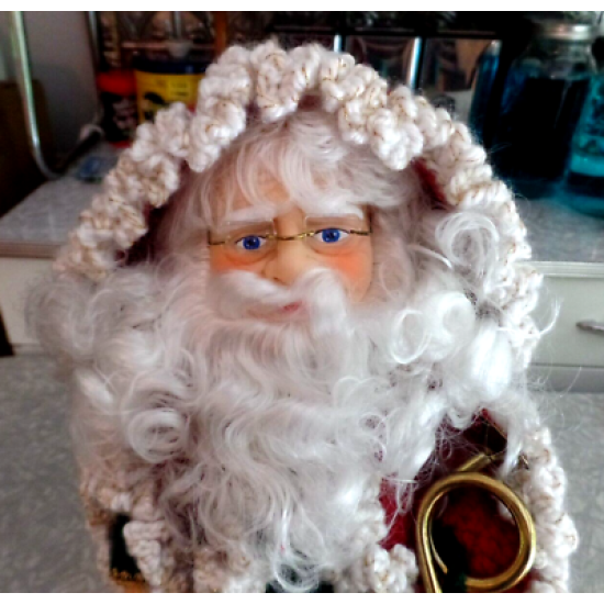 BEAUTIFULLY DONE HAND CROCHETED 14" TALL SANTA CLAUS FIGURE