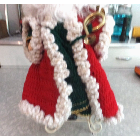 BEAUTIFULLY DONE HAND CROCHETED 14" TALL SANTA CLAUS FIGURE