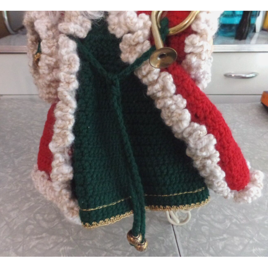 BEAUTIFULLY DONE HAND CROCHETED 14" TALL SANTA CLAUS FIGURE