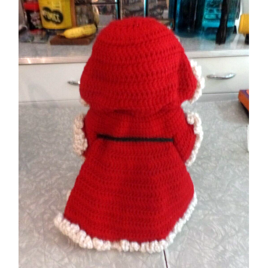 BEAUTIFULLY DONE HAND CROCHETED 14" TALL SANTA CLAUS FIGURE