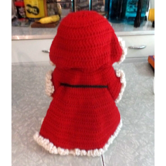 BEAUTIFULLY DONE HAND CROCHETED 14" TALL SANTA CLAUS FIGURE