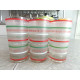 6 PC. FROSTED GLASS DRINK SET in a "MERRY CHRISTMAS" PATTERN in SIX LANGUAGES