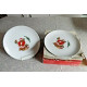 NEW MINT MIKASA 4 PC. SALAD/BREAD PLATE SET in the "CHRISTMAS BEAR" PATTERN