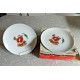 NEW MINT MIKASA 4 PC. SALAD/BREAD PLATE SET in the "CHRISTMAS BEAR" PATTERN