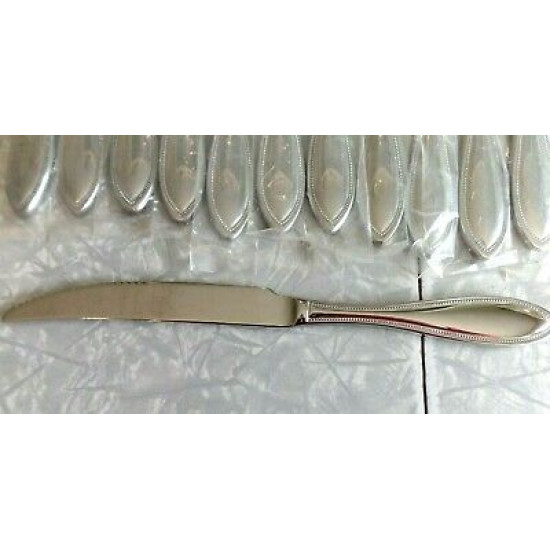 RSVP  TM  12 PC "BEADED"  PATTERN 18/10 STAINLESS STEEL STEAK KNIFE SET