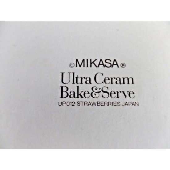 MIKASA ULTRA CERAM BAKE&SERVE UP012 "STRAWBERRIES" 2 Qt. CASSEROLE DISH W/LID