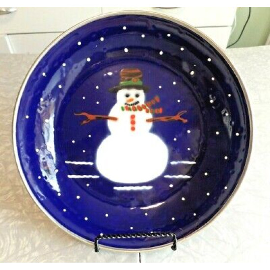 THE GOLDEN RABBIT II  DENISE S. HARVEY DESIGN ENAMELWARE SNOWMAN SERVING BOWL
