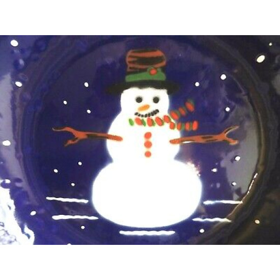 THE GOLDEN RABBIT II  DENISE S. HARVEY DESIGN ENAMELWARE SNOWMAN SERVING BOWL