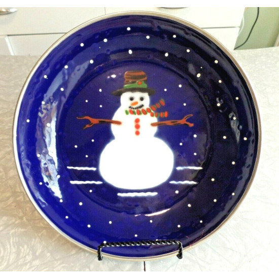 THE GOLDEN RABBIT II  DENISE S. HARVEY DESIGN ENAMELWARE SNOWMAN SERVING BOWL