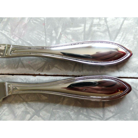 BRAND NEW  RSVP  TM   2 PC "BEADED"  PATTERN 18/10 STAINLESS STEEL CARVING SET 