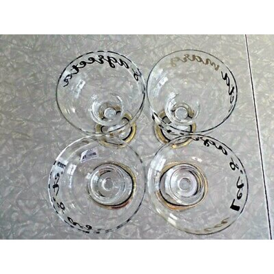 BRAND NEW MUD PIE "LETS AGREETA MARGARITA" 4 PC. MARGARITA GLASS SET