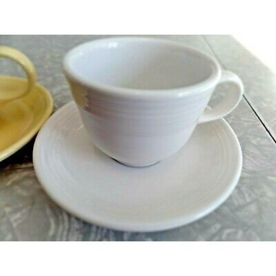 FIESTAWARE MULTI COLORED 8 PC. FIESTA CUP AND SAUCER SETS.